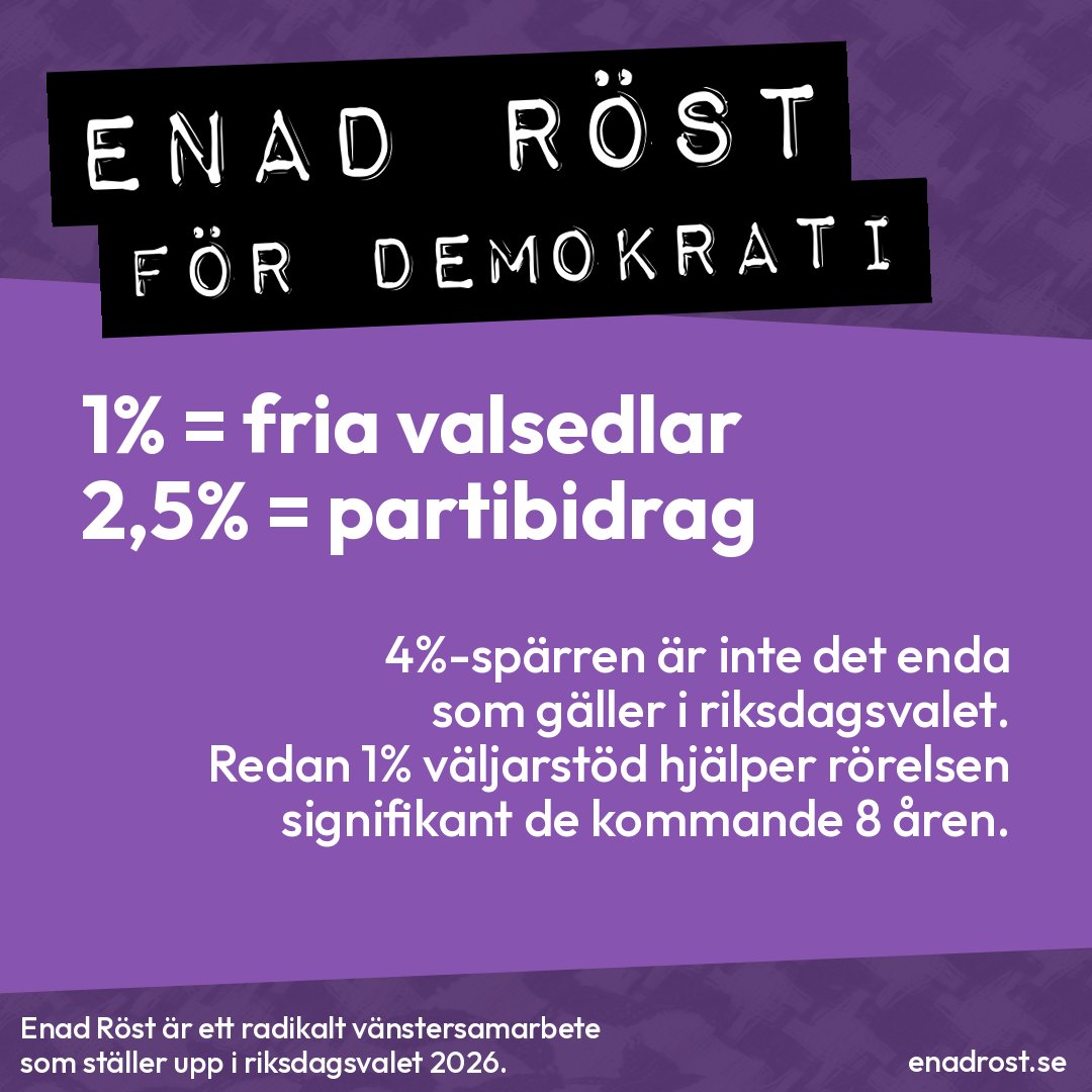 En förklaring att 4%-spärren inte är det enda som gäller i riksdagsvalet.
Vid 1% får partiet fria valsedlar och vid 2,5% får partiet partibidrag