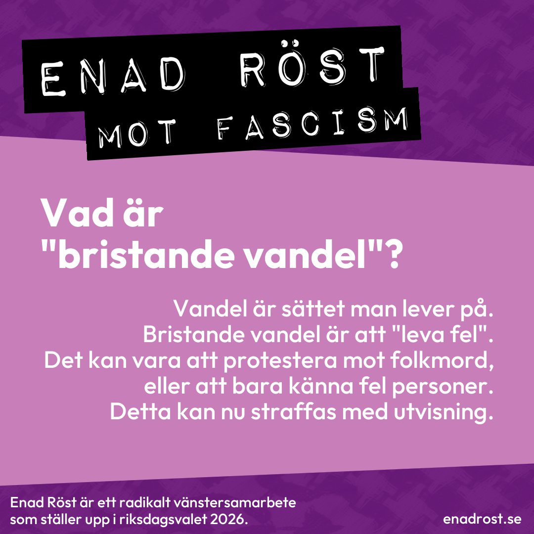 Rubrik: Enad Röst mot fascism.
Text i bilden:
Vad är  
