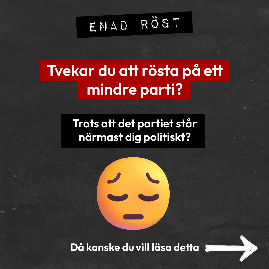 Under loggan för Enad Röst står en fråga: 